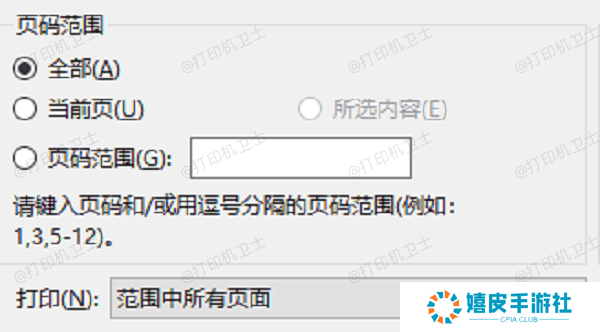 自定义页面范围
