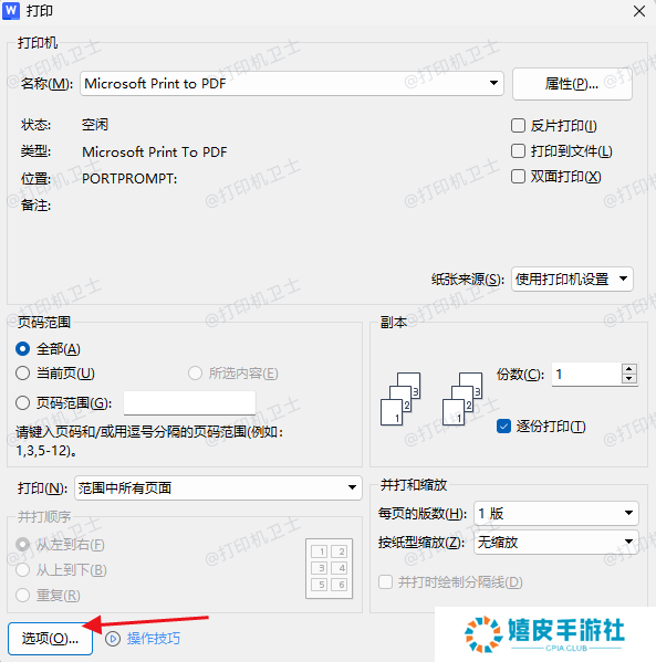 检查打印设置 检查打印设置