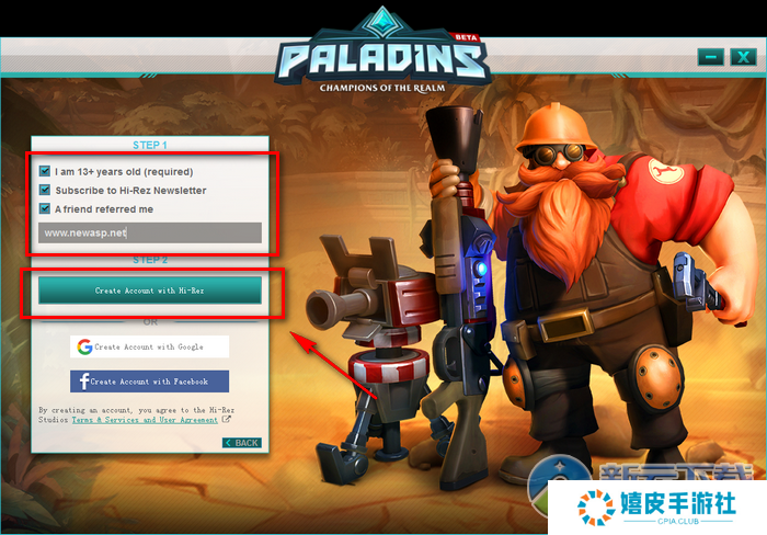 枪火游侠美服怎么注册 paladins美服账号注册图文教程