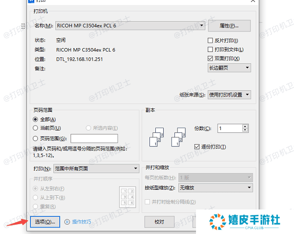选择正确的打印选项 选择正确的打印选项